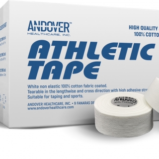 Спортивный тейп 100% хлопок, ZnO, белый ATHLETIC TAPE ANDOVER
